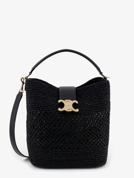 Celine Louise Medium Raffia Bucket Bag