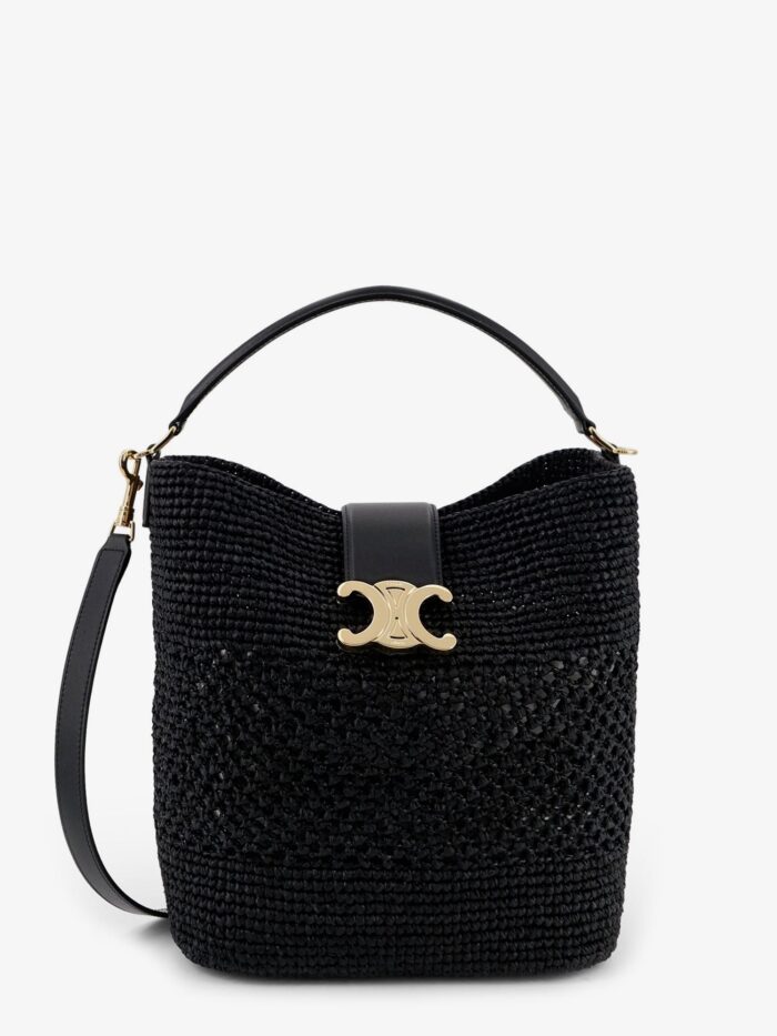 Celine Louise Medium Raffia Bucket Bag