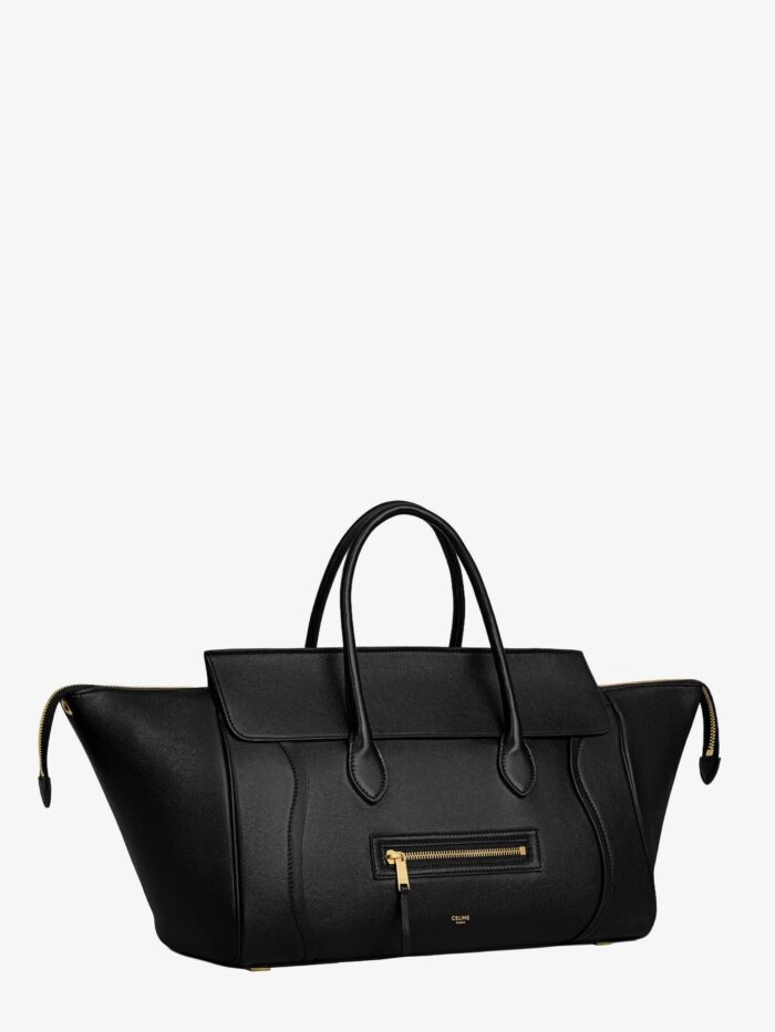 Celine Luggage Leather Handbag With Logo Lettering On The Front