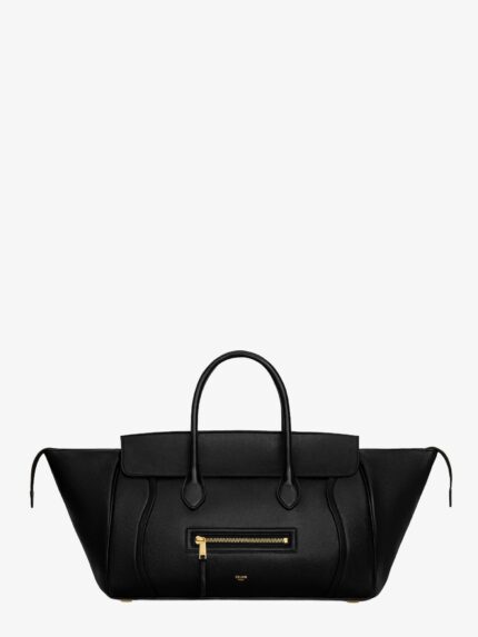 Celine Luggage Leather Handbag With Logo Lettering On The Front