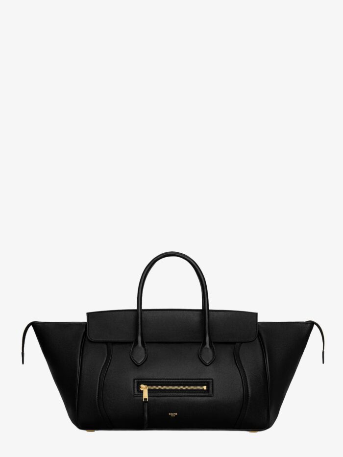 Celine Luggage Leather Handbag With Logo Lettering On The Front