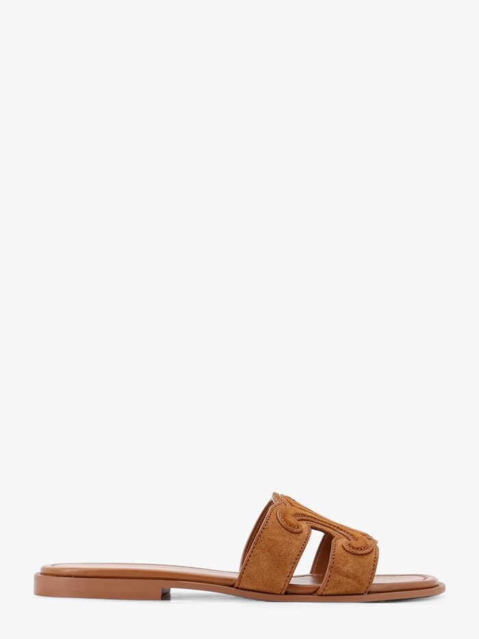 celine marina suede sandals with triomphe logo Celine Marina Suede Sandals With Triomphe Logo