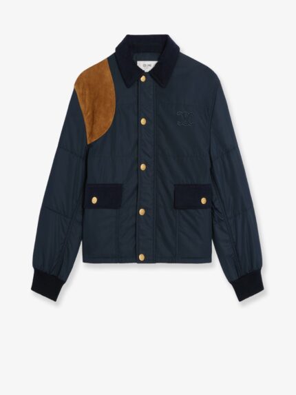 Celine Nylon Jacket With Suede Inserts