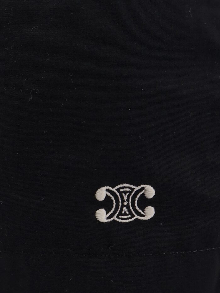 Celine Nylon Swim Trunk With Triomphe Logo Embroidery