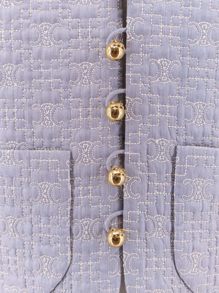 Celine Quilted Cotton Blazer With Triomphe Motif