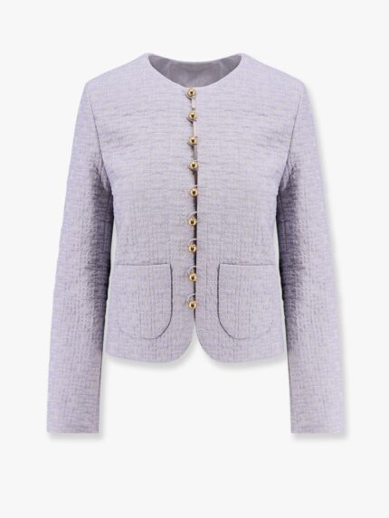 Celine Quilted Cotton Blazer With Triomphe Motif