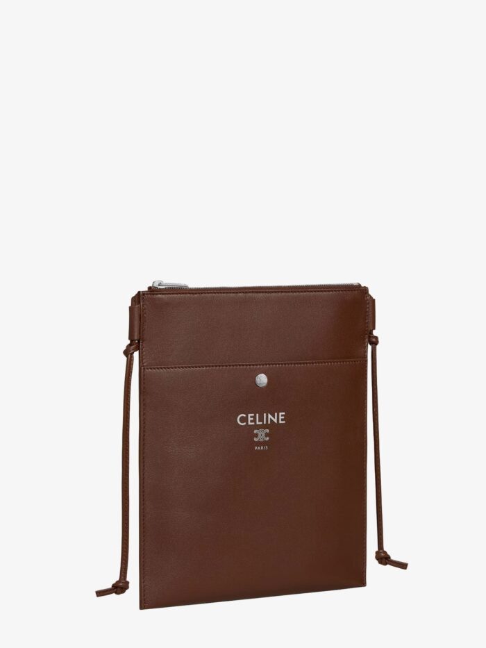 Celine Sharp Leather Crossbody Bag With Logo On The Front