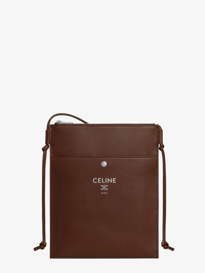 Celine Sharp Leather Crossbody Bag With Logo On The Front