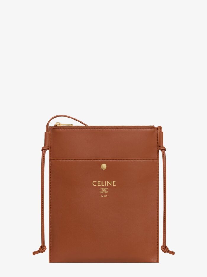 celine sharp leather crossbody with logo on the front Celine Sharp Leather Crossbody With Logo On The Front