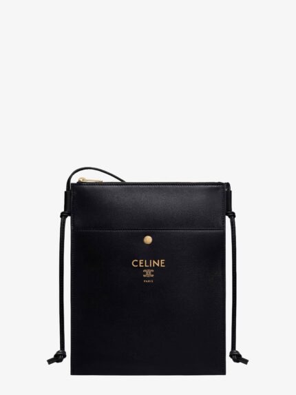 Celine Sharp Leather Crossbody With Logo On The Front