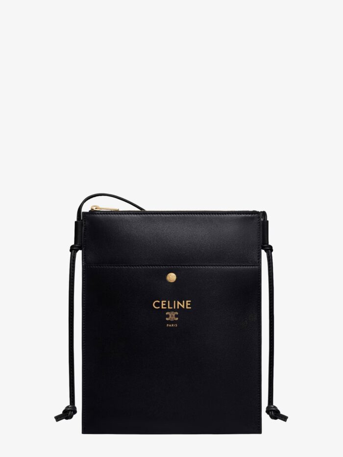 celine sharp leather crossbody with logo on the front Celine Sharp Leather Crossbody With Logo On The Front