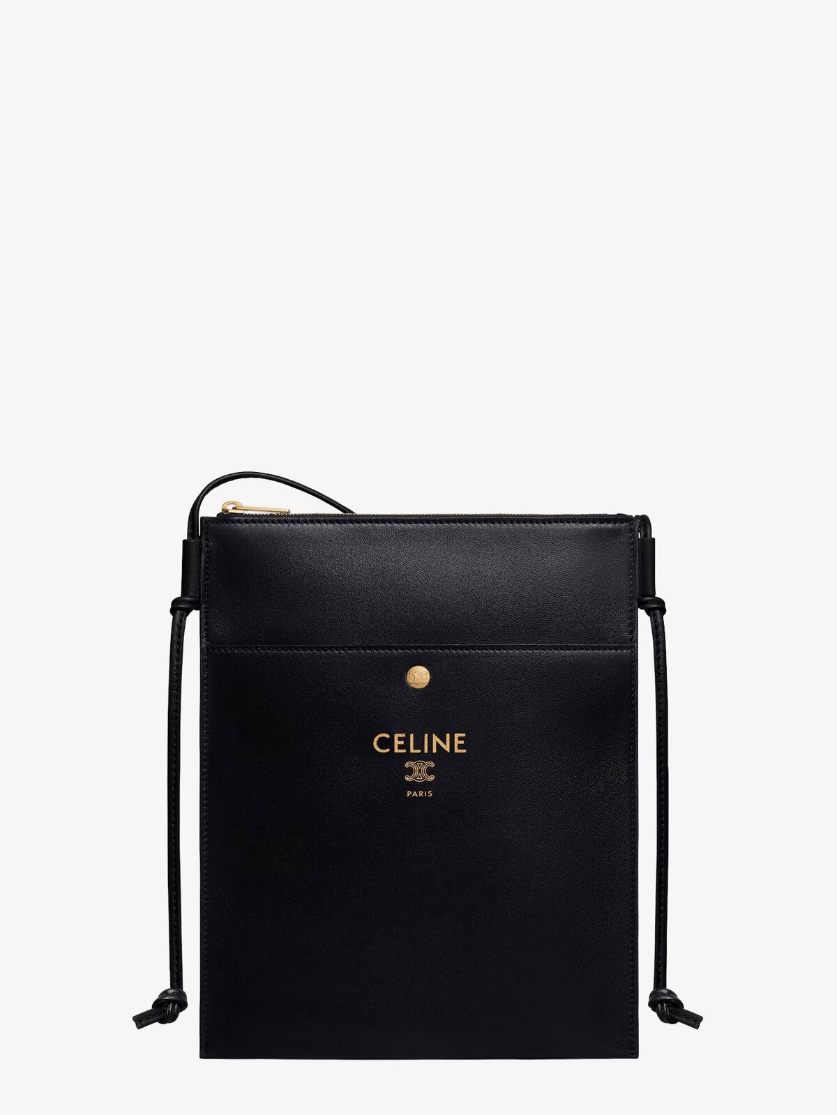 Celine Sharp Leather Crossbody With Logo On The Front