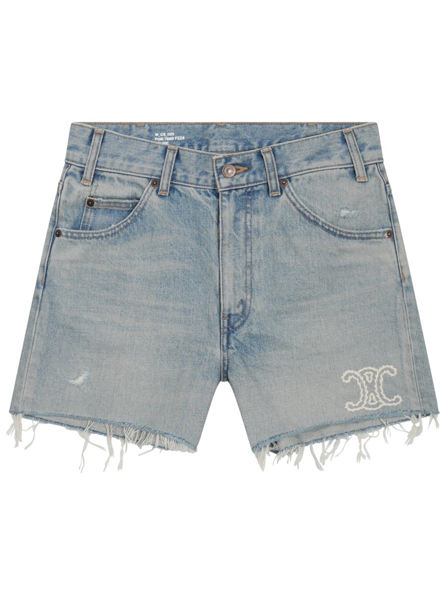Celine SHORTS WITH LOGO EMBROIDERY
