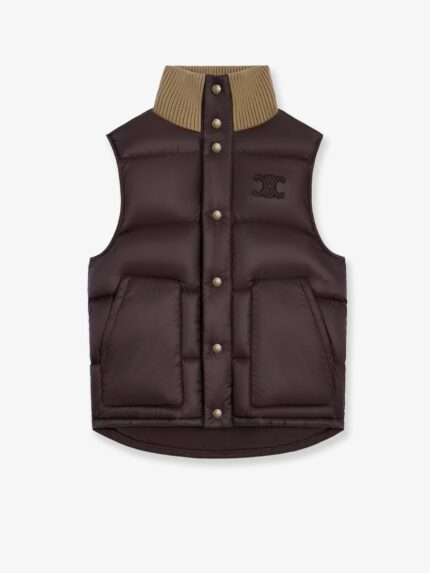 Celine Sleeveless Down Jacket With Triomphe Patch