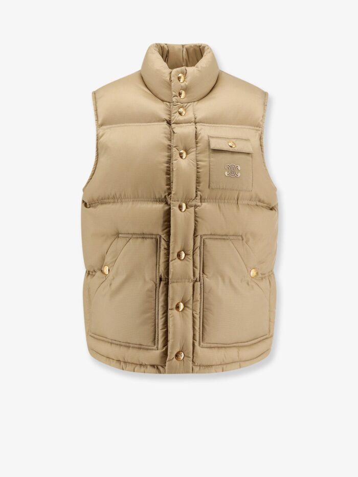 Celine Sleeveless Down Jacket With Triomphe Patch