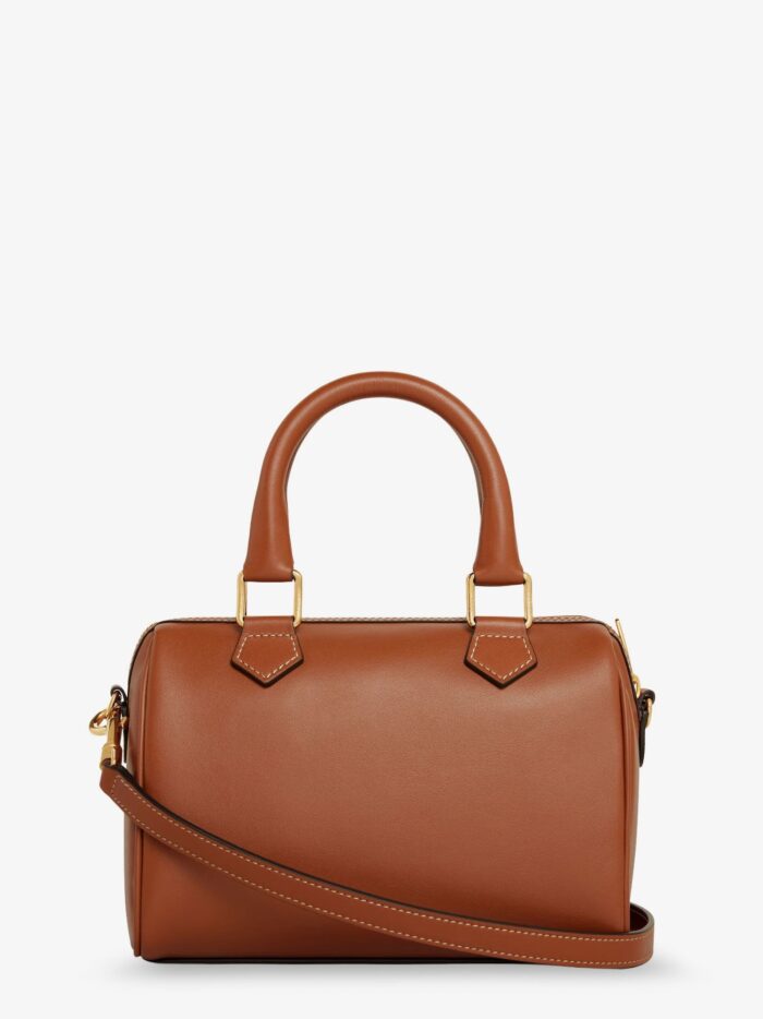 Celine Small Boston Leather Handbag With Logo On The Front