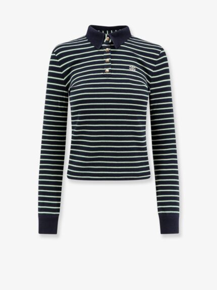 Celine Striped Cotton Polo Shirt