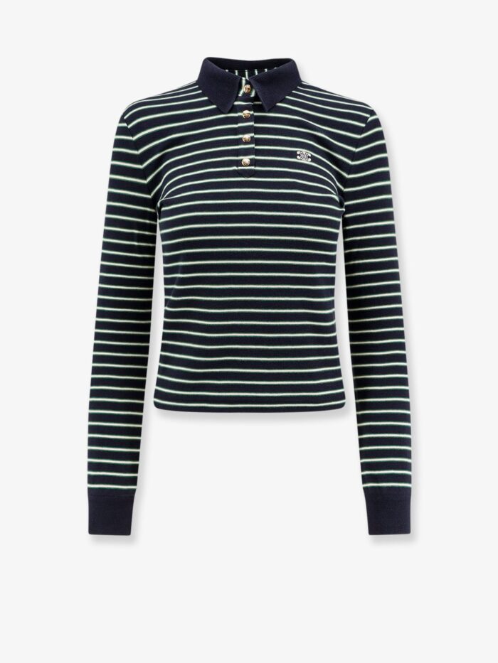 Celine Striped Cotton Polo Shirt