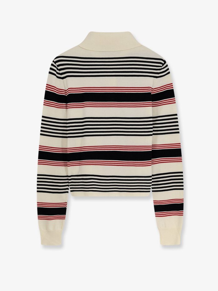 Celine Striped Cotton Polo Sweater