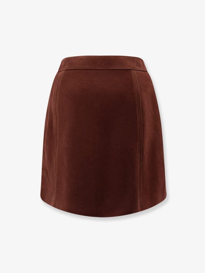 Celine Suede Skirt With Triomphe Buttons