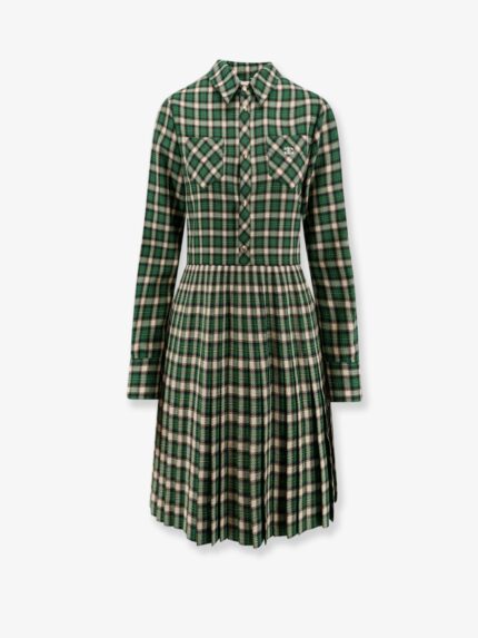 Celine Tartan Wool Mini Dress
