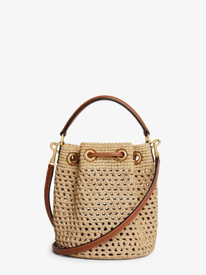 Celine Teen Bucket Clara Rafia Bucket Bag