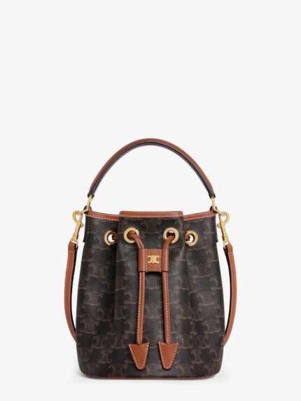 Celine Teen Bucket Clara Triomphe Coated Canvas Bucket Bag
