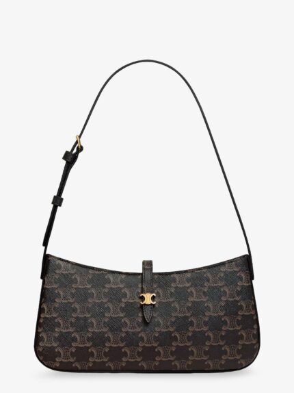 Celine Tina Triomphe Coated Canvas Shoulder Bag