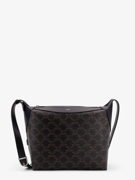 Celine Triomphe Canvas And Leather Shoulder Bag