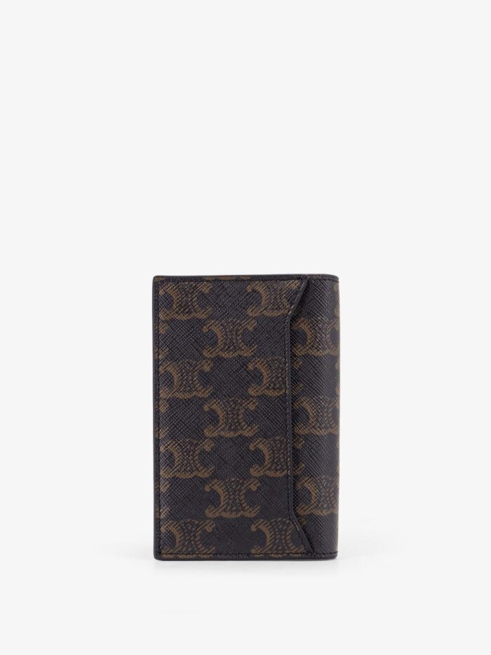 Celine Triomphe Coated Canvas And Leather Bifold Card Holder