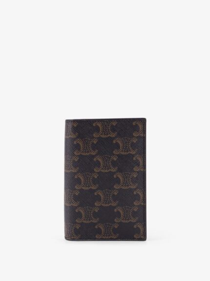 Celine Triomphe Coated Canvas And Leather Bifold Card Holder