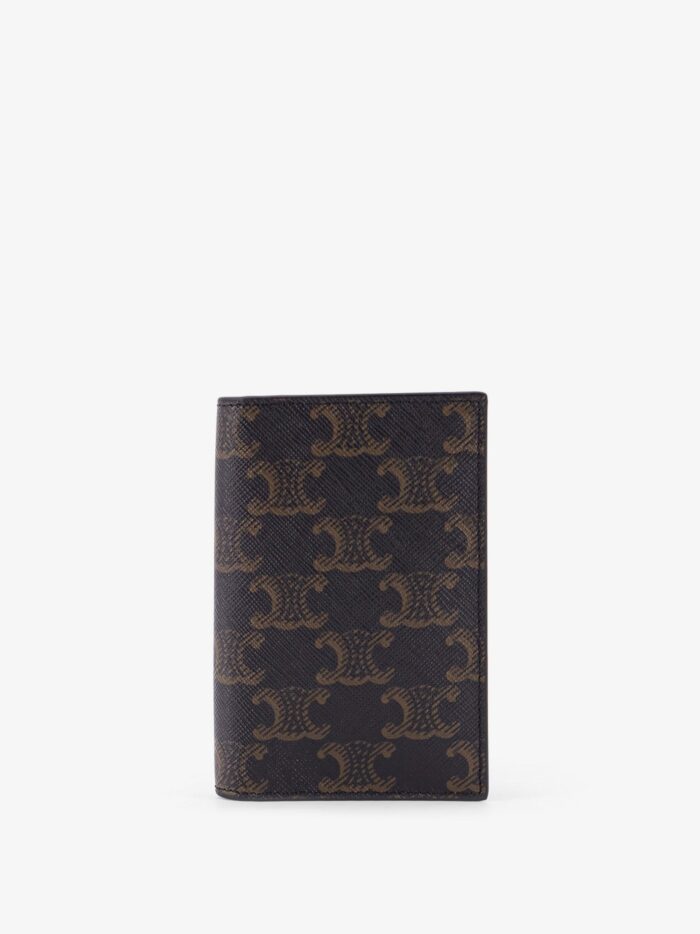 Celine Triomphe Coated Canvas And Leather Bifold Card Holder
