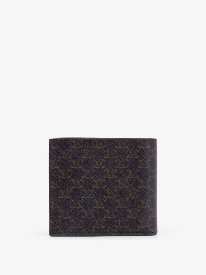 Celine Triomphe Coated Canvas And Leather Bifold Wallet