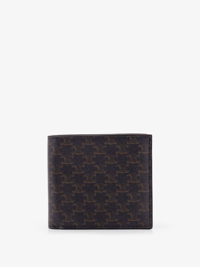 Celine Triomphe Coated Canvas And Leather Bifold Wallet