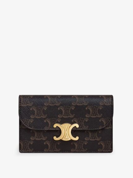 Celine Triomphe Coated Canvas Card Holder