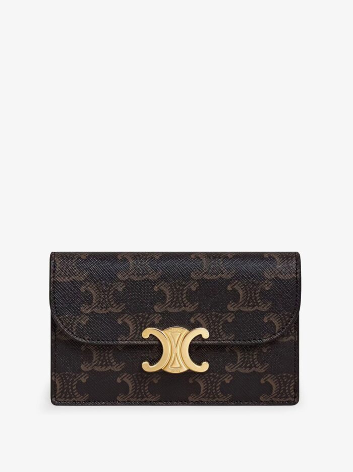 Celine Triomphe Coated Canvas Card Holder