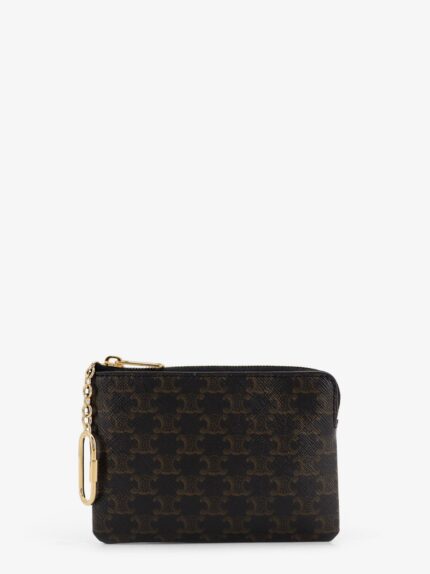 Celine Triomphe Coated Canvas Coin Purse