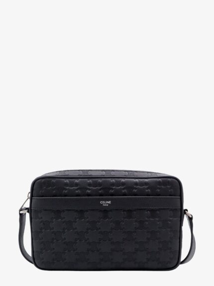 Celine Triomphe Logo Leather Messenger Crossbody Bag