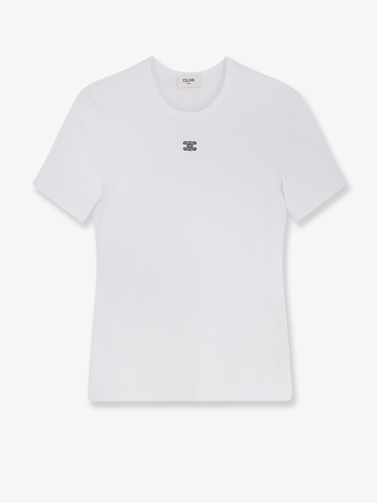 Celine Triomphe T-shirt In Cotton Blend With Embroidered Logo