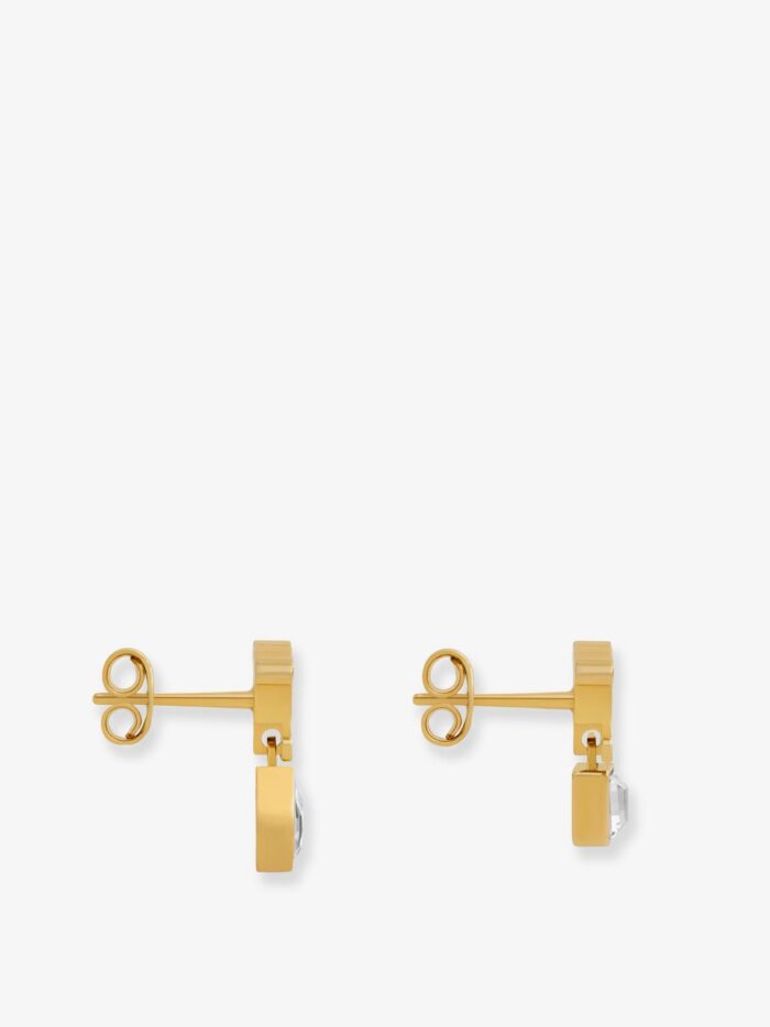 Celine Twinkle Triomphe Metal Earrings With Rhinestones