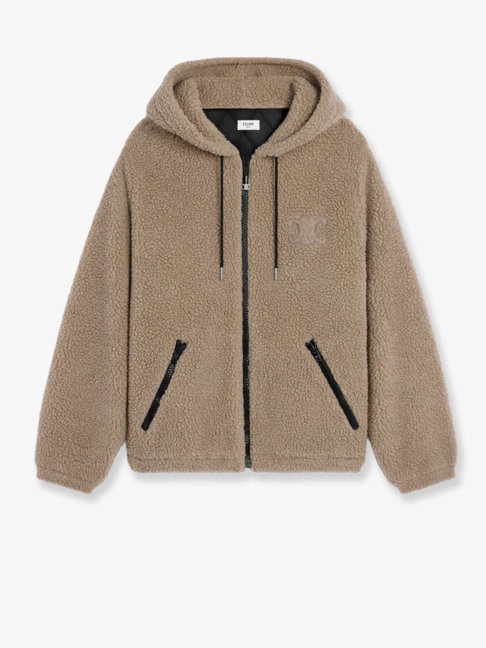 Celine Wool And Cotton Jacket With Triomphe Embroidery