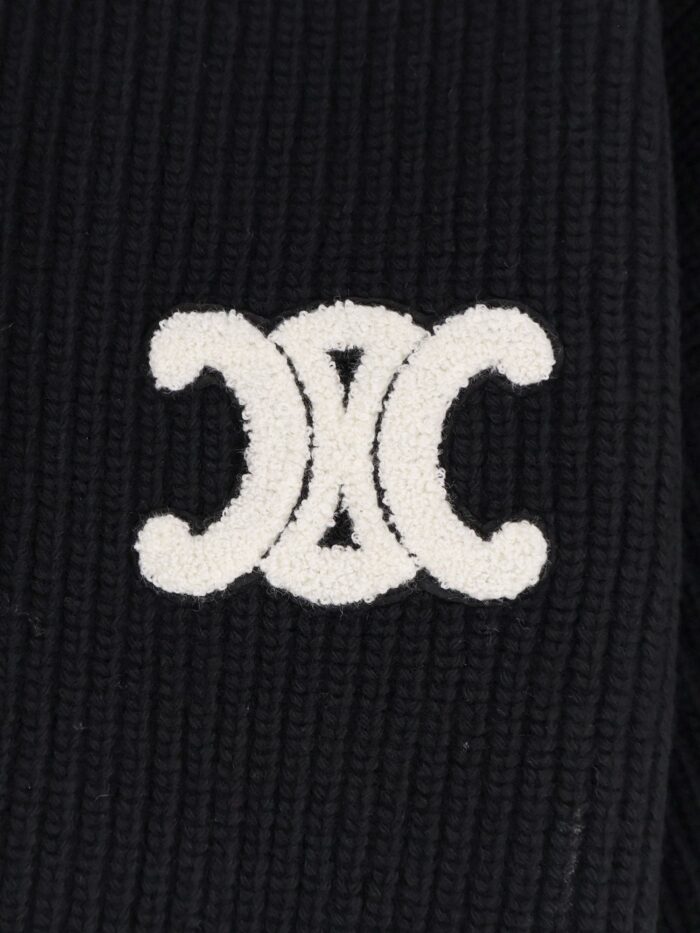 celine wool cardigan with flocked logo Celine Wool Cardigan With Flocked Logo