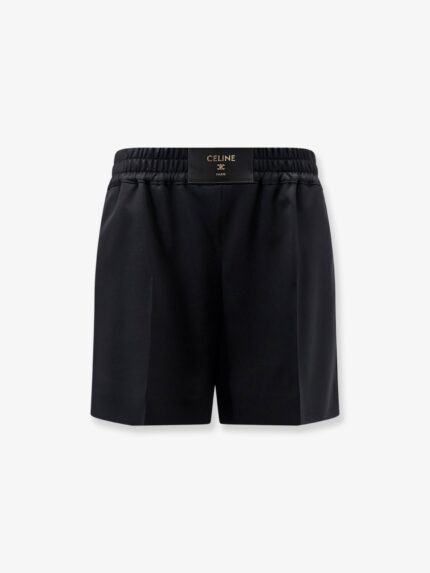 Celine Wool Shorts With Leather Tag