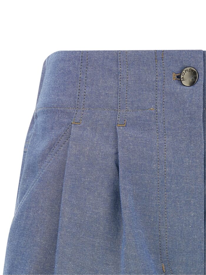 MONCLER GRENOBLE Chambray Cotton Shorts