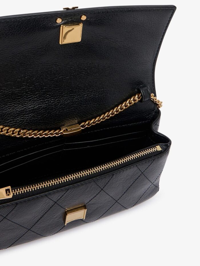 Tory Burch Charlie Quilted Chain Wallet Leather Crossbody Bag