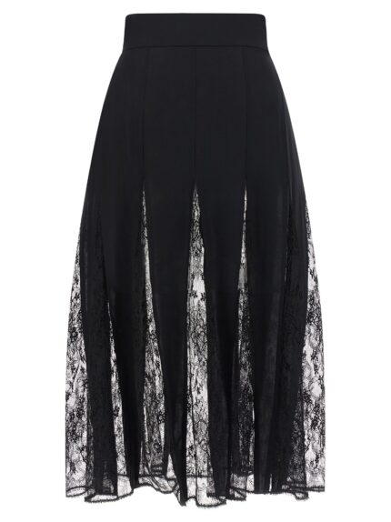 Dolce & Gabbana Charmeuse Skirt With Lace