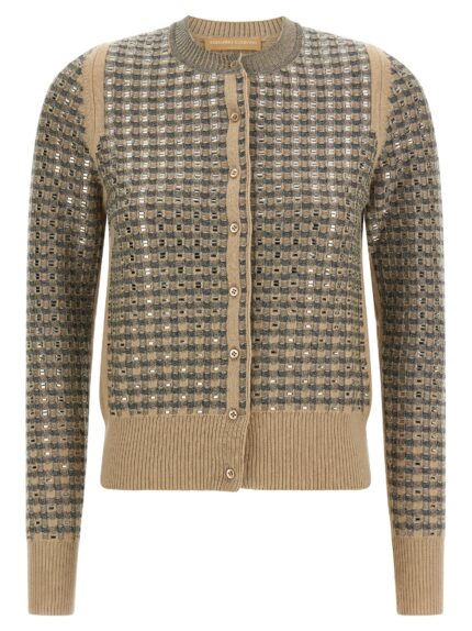 ERMANNO SCERVINO Check Cardigan With Crystals