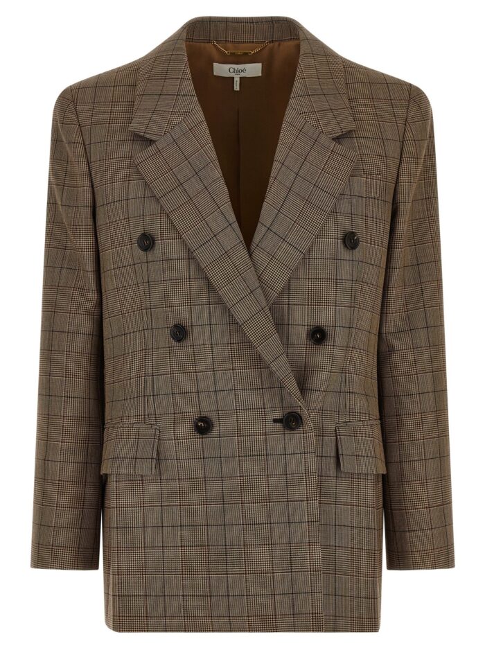 chloÉ check double breasted blazer CHLOÉ Check Double-breasted Blazer