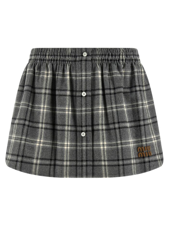 miu miu check flannel skirt Miu Miu Check Flannel Skirt