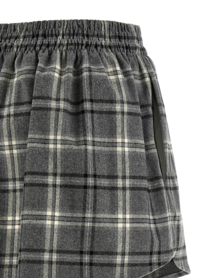 Miu Miu Check Flannel Skirt